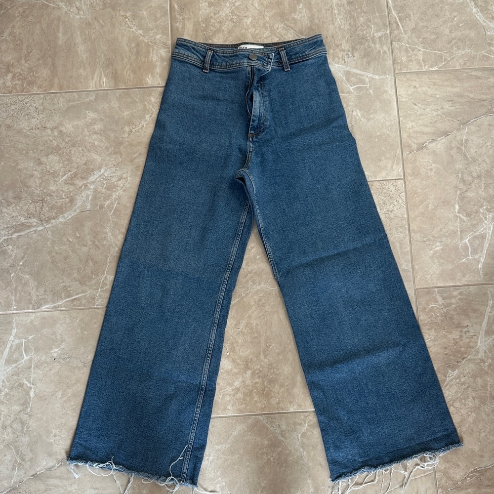 Zara Dark Blue Wide-Leg Jeans